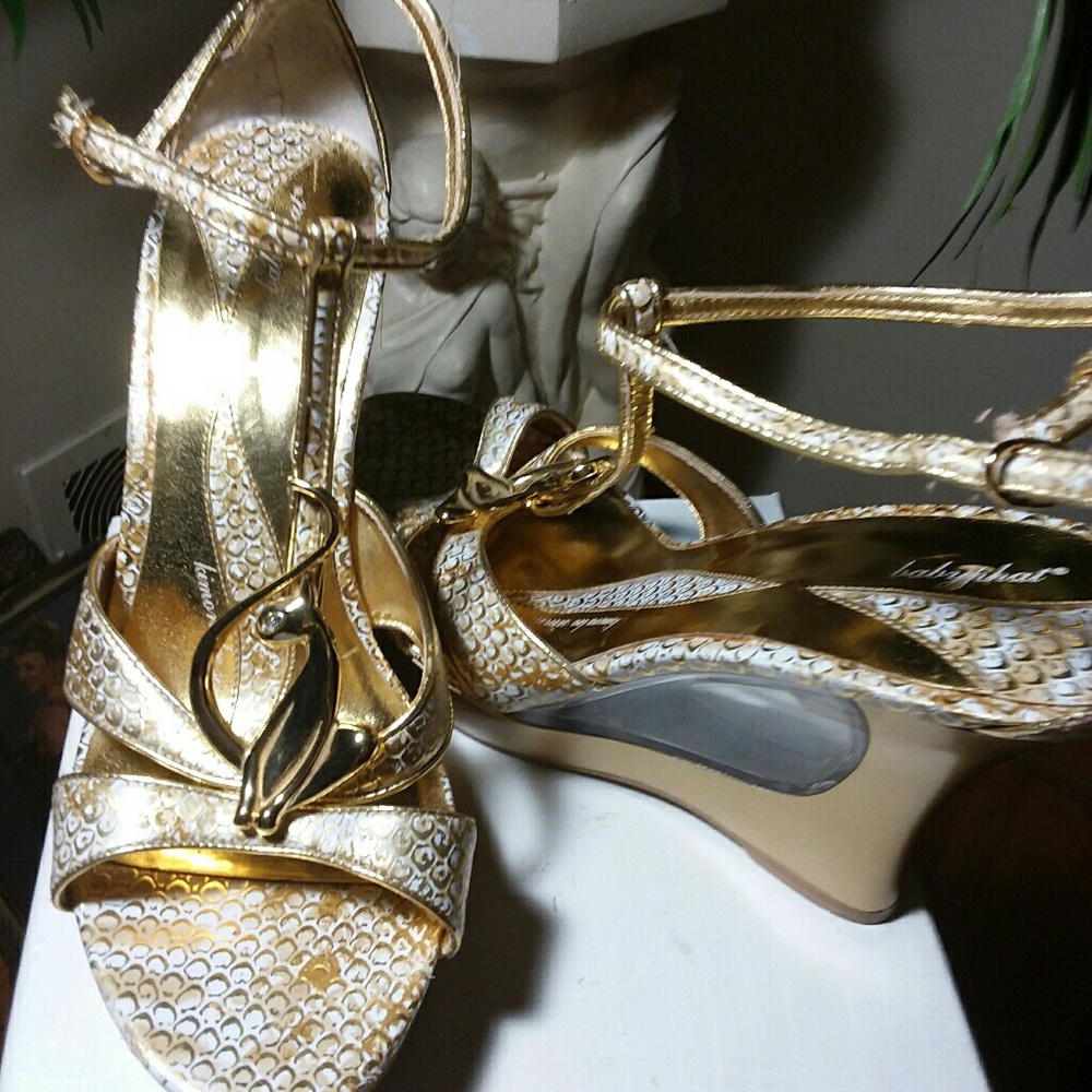 Baby Phat gold wedge